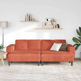 Fabric Sofa with Cushion Red Orange 208 cm Corduroy fabric 3335138