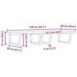 Basin Shelf Wall Mounted Steel and Solid Wood Acacia 3302935