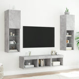 5 Piece TV Wall Units with LED Concrete Grey Engineered Wood 3216607
