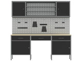 Work Cabinet 7 pcs Black and Grey Engineered Wood and Steel 3321454