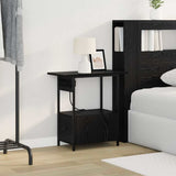 Bedside Cabinet Black Oak 60 x 30 x 61 cm Engineered Wood 859595
