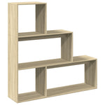 ZNTS Room Divider Bookcase 3-Tier Sonoma Oak 123x29x123 cm Engineered Wood 857987