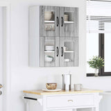 Wall Glass Cabinet LUCCA 2 pcs Grey Sonoma 60 x 31 x 40 cm 884978