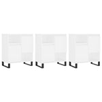Sideboards 3 pcs High Gloss White Engineered Wood 3190159