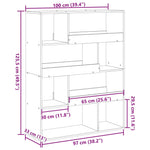 Bookcase Black 100x33x125.5 cm Engineered Wood 3309331