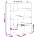 Bookcase White 100x33x125,5 cm Engineered Wood 3309330