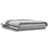 Bed Frame with LED Lights without Mattress Grey Sonoma 120x200cm 3281110