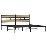 Metal Bed Frame without Mattress Sonoma Oak 183x213 cm 4017107
