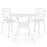Bistro Set White Cast Aluminium Medium Decorative Inlays 3070585