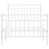 Metal Bed Frame without Mattress with Footboard White 90x190cm 373750