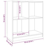 Sideboard White 70x33x76 cm Solid Pinewood 809949