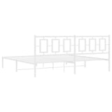 Metal Bed Frame without Mattress with Headboard White 193x203cm 374296