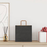 Paper Bags 250 pcs with Handles Black 26x17x25 cm 4101871