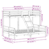 Bunk Bed without Mattress 90x200/140x200 cm Wax Brown Solid Wood 3207176