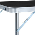 ZNTS Foldable Camping Table Grey Aluminium 120x60 cm 48173
