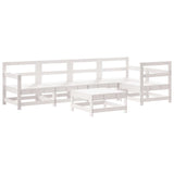 6 Piece Garden Lounge Set White Solid Wood Pine 3186460