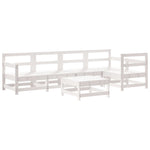 6 Piece Garden Lounge Set White Solid Wood Pine 3186460