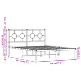 Metal Bed Frame without Mattress with Headboard White 140x200cm 376276