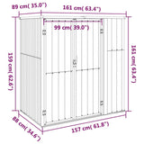 Garden Tool Shed Anthracite 161x89x161 cm Galvanised Steel 316211