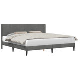 Bed Frame with Headboard Dark Grey 180 x 200 cm Velvet 42027537
