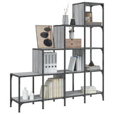 Bookcase Grey Sonoma 122x30x132 cm Engineered Wood and Metal 845444