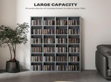 CD Storage Unit with Adjustable Shelves, 89 x 130.5 cm, Cement Grey T3398P344653
