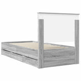 Bed Frame with Drawer Grey Sonoma 100 x 200 cm Engineer Wood 3409494