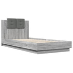 ZNTS Bed Frame with LED without Mattress Grey Sonoma 90x200 cm 3210036