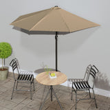 Garden Parasol with Aluminium Pole Taupe 270x144 cm Half 44590