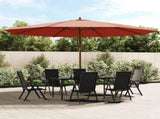 Garden Parasol with Wooden Pole Terracotta 400x273 cm 363180