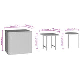 Side Tables 3 pcs Brown Poly Rattan 319387