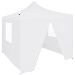 Professional Folding Party Tent with 4 Sidewalls 3x3 m Steel White 48861