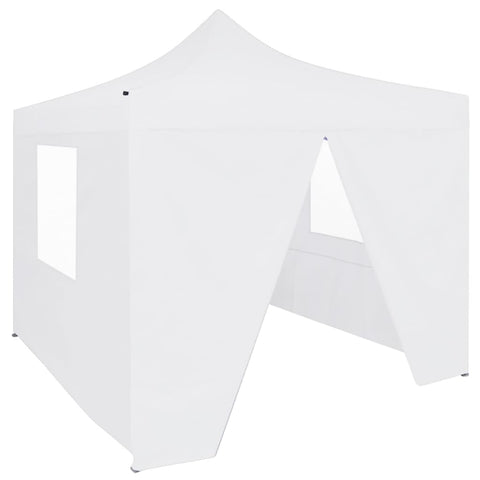 Professional Folding Party Tent with 4 Sidewalls 3x3 m Steel White 48861