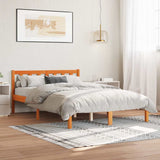 Bed Frame without Mattress Wax Brown 140x200 cm Solid Wood Pine 844809