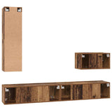 Wall TV Cabinet Wall-mounted 4 pcs Old Wood Engineered Wood 3393174