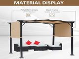 Outdoor Retractable Pergola Garden Gazebo with Two Adjustable Side Canopy Overhead Sun Shade T3398P317626