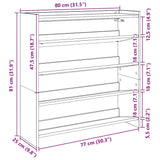 Shoe Rack Black 80x25x81 cm Engineered Wood 859906