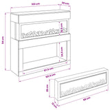 Electric Fireplace Old Wood 102 x 30 x 94 cm Engineered wood 8021125