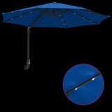 Garden Parasol 248 x 248 x 148 cm Polyester and Steel Azurblau 42003250