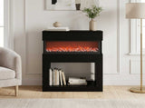 Electric Fireplace Black Oak 64 x 30 x 87 cm Engineered wood 8021104