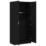 Wardrobe with Storage Black 80 x 51 x 180 cm Engineered wood 3333855