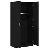 Wardrobe with Storage Black 80 x 51 x 180 cm Engineered wood 3333855