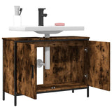 Bathroom Sink Cabinet Smoked Oak 80x30x60 cm Engineered Wood 842453