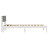 Bed frame White and light grey 100 x 200 cm Solid pine wood 878703