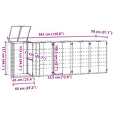 Wheelie Bin Storage for 5 Bins Black 345x79x117 cm Steel 3279980