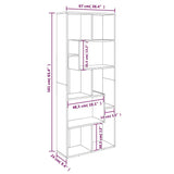 Book Cabinet Grey Sonoma 67x24x161 cm Engineered Wood 815502