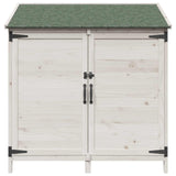 Garden Shed White 106.5 x 56 x 113.5 cm Solid Fir Wood 42033441