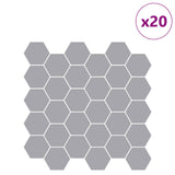 Hexagon Tile 20 pcs Grey 30 x 30 cm Polyurethane and PET 42046229