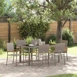 Garden Dining Set 7 pcs Grey Poly Rattan 3365394