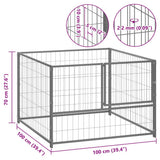 Dog Kennel Silver 100x100x70 cm Steel 150792
